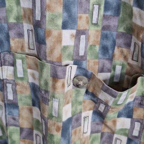 VTG Pierre Cardin Mens Shirt SzXL Multicolor Collar Short Sleeves 100% Cotton - Picture 7 of 12